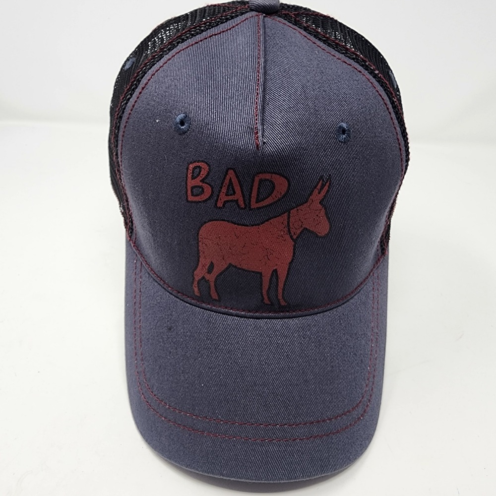 Sexy Slang Bad Donkey Trucker Hat Men OSFM Graphic Mesh Snapback Gray Cotton